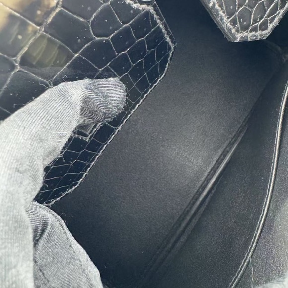 Hermes Birkin 30 in black crocodile skin - Picture 9 of 10